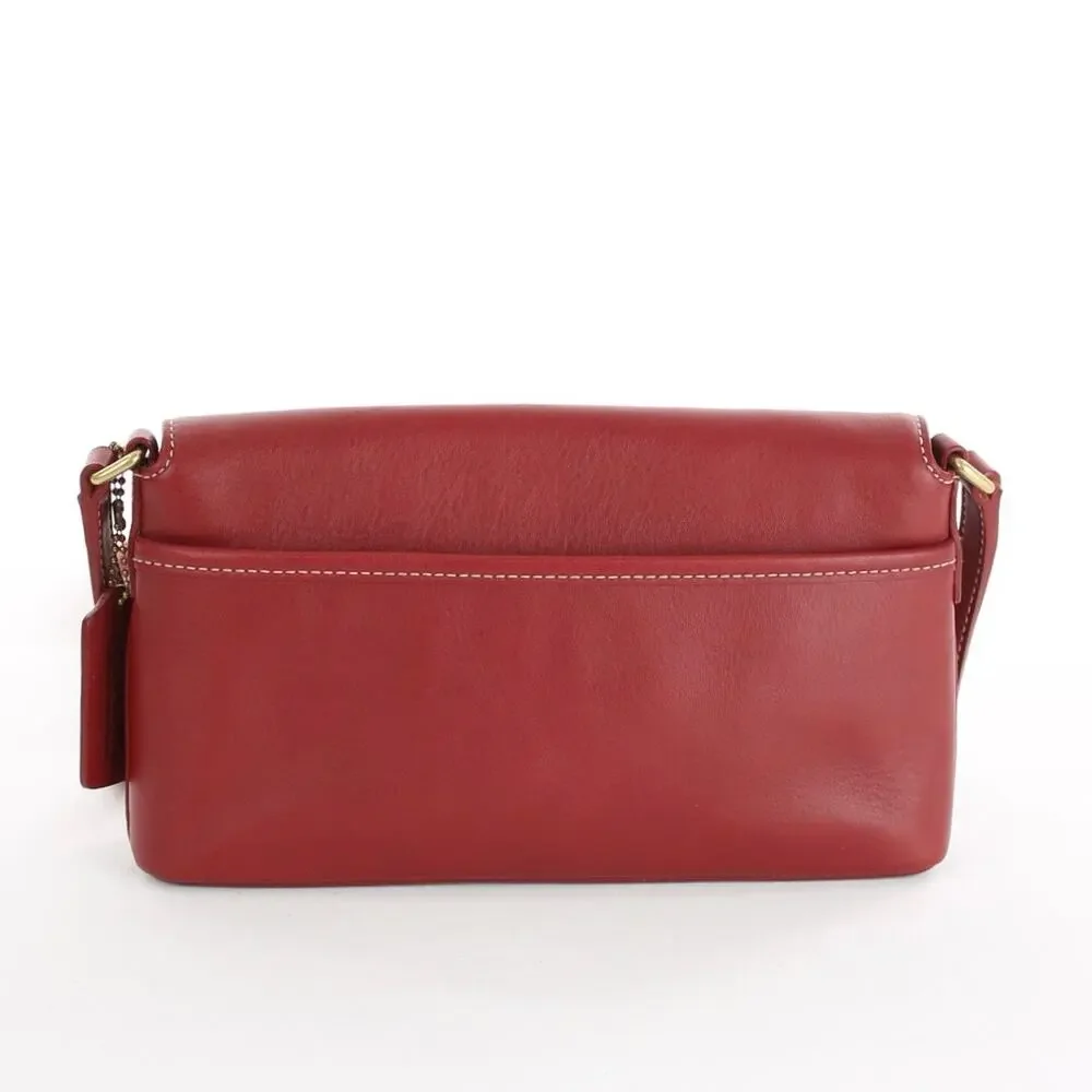 Coach Vintage Legacy West Demi Flap Red Slim Leather Crossbody Bag